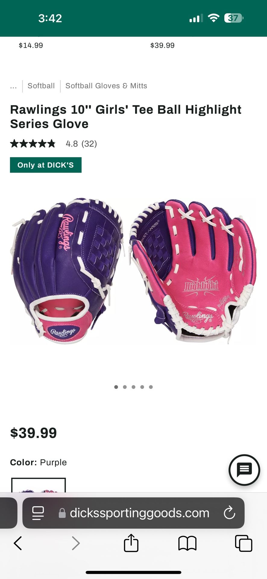 Rawlings Tee Ball Glove