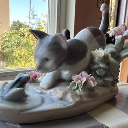 Lladro Figurine #1442 Kitty Confrontation In Box