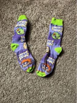 Rugrats Character Crew Socks – Purple Nickelodeon Socks | Pre-Owned