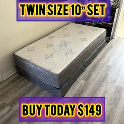 Twin mattress and box spring set (2pc - new) 