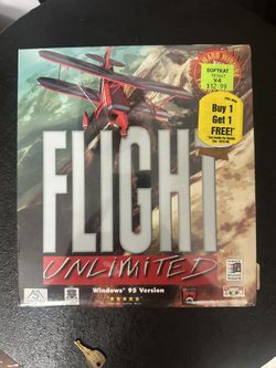 PC Windows 95 Version Flight Unlimited Big Box Fcatory Sealed New 