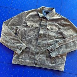 Men's Denim Jacket XI Gray Blue Suede