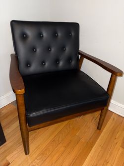 2 Faux Leather Arm Chairs