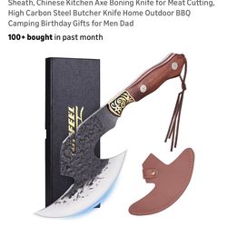hand forged Viking knife 6.2” meat cleaver with sheath