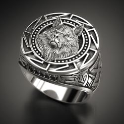 Men's Retro Rings Wolf Alloy Signet Ring Jewelry Size 12