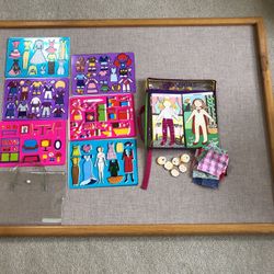 Children’s Stencil Drawing Set & Wood Dolls to dress