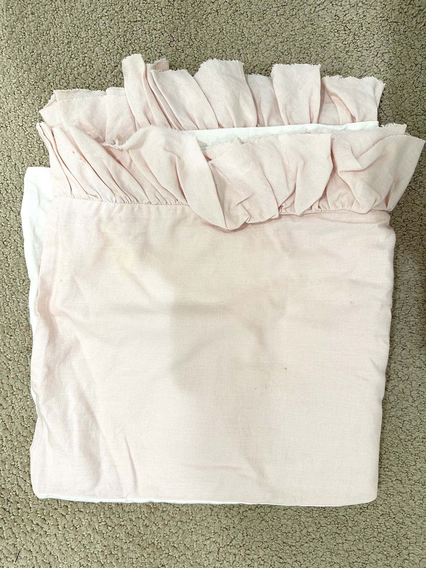 RH Pink/blush Bed Skirt And Changing Table Cover 
