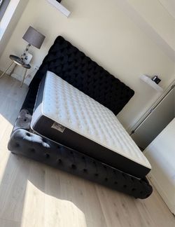 King bed frame with mattress