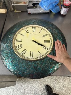 Pier 1 Imports Old World Peacock Mosaic Large Decorative Wall Clock