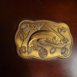 Solid Wood Box With Emblem Of Trout