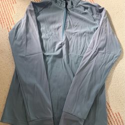 Women's Blue Long Sleeve Lightweight Stretch Mock Neck Zip Pullover Top XS