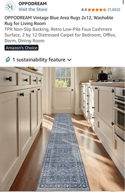 OPPODREAM Vintage Blue Runner Rug 2x12