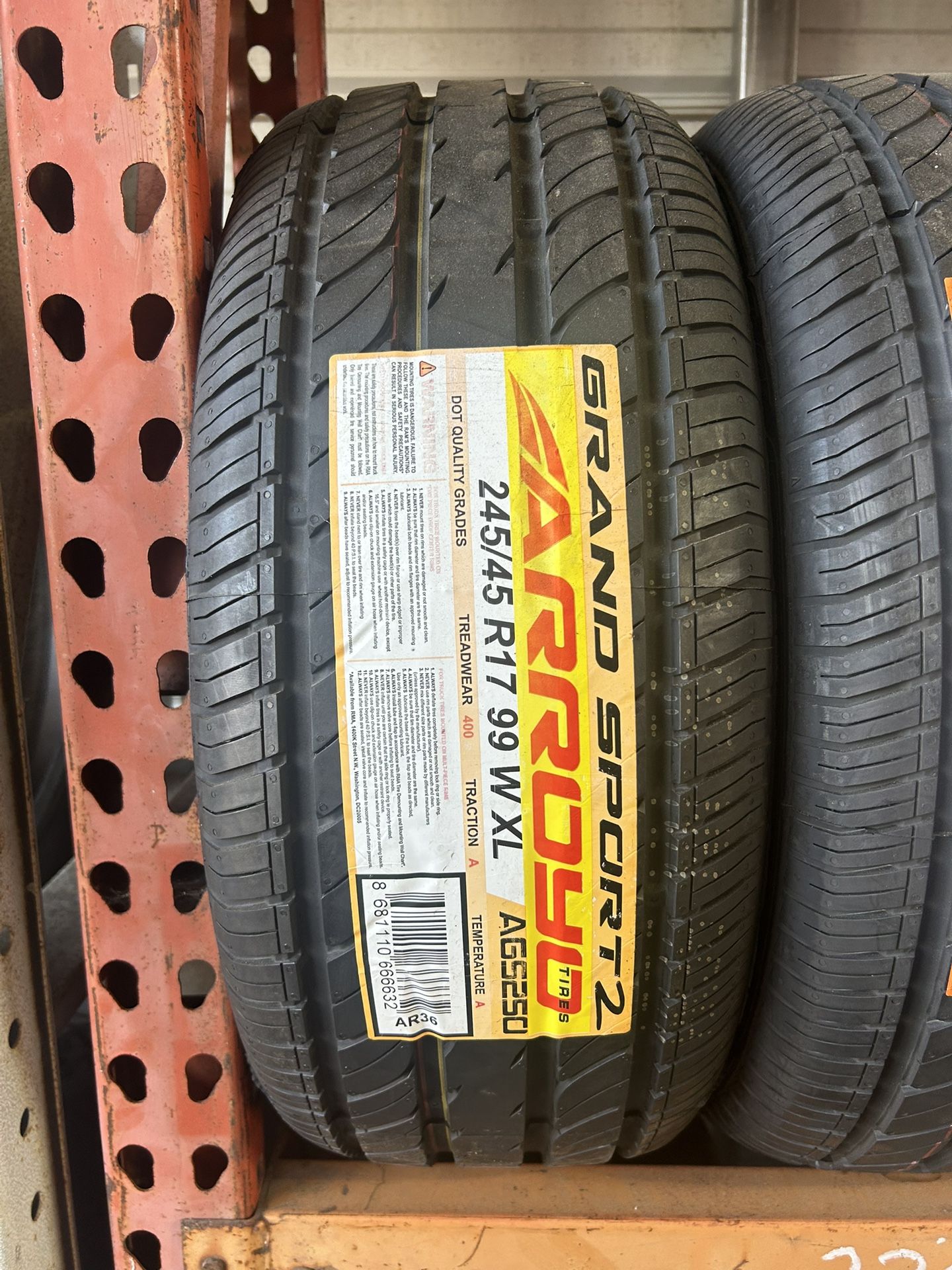 New 245/45 R17 Arroyo Grand Sport 2 $100 Per Tire 
