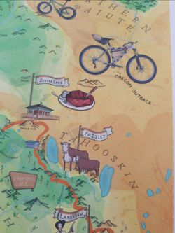 Oregon Timber Trail Map 18"x 24"hand colored print it's beautifully executed in my opinion