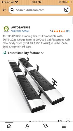 Running boards for 2019-2026 Dodge Ram Crew/Extended Cab