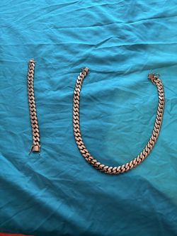 Cuban Link Chain and Bracelet Set
