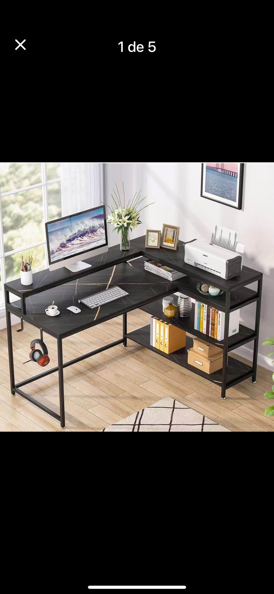 L Shaped Desk with Storage