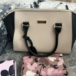 All authentic Bundle Kate Spade satchel like new wear once during my vacation , Kate spade wallet purse  with floral patter-never used no sign of usag
