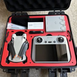 DJI mini 3 pro 4k camera drone with touch screen remote control and  flymore combo,  totally 4 batteries,  