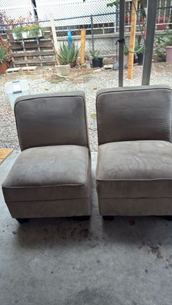 Pair of Armless Slipper Accent Chairs