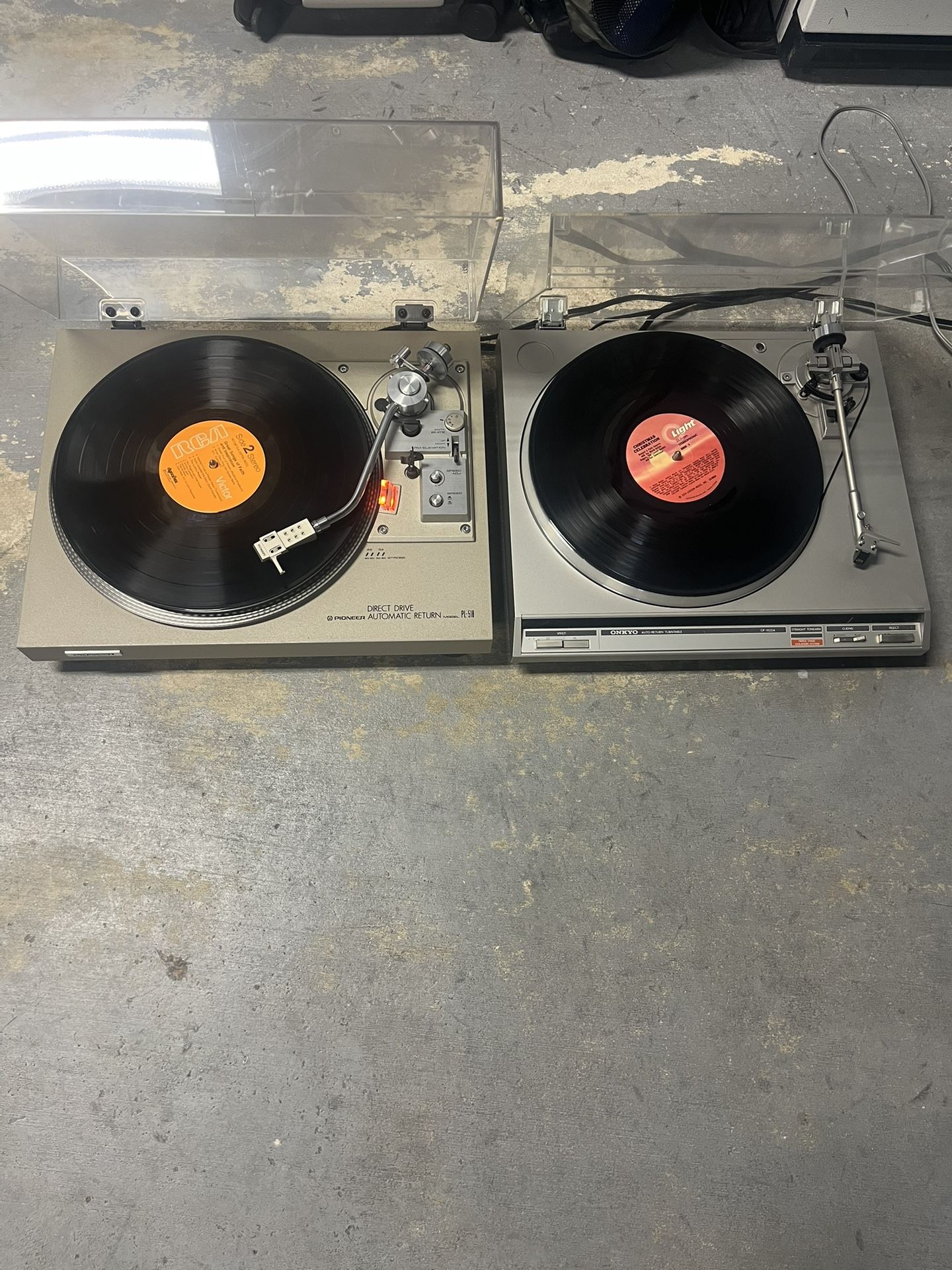 Pioneer PL-518 & Onkyo Turntables Record Players