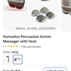 Homedics Compact Handheld Percussion Massager With Heat