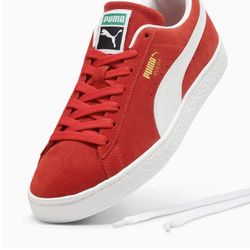  Size 10.5 Suede Classics Red And White 