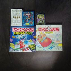 2 Monopoly Games Risk Strike And 2 Fluxx Games
