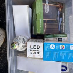 There are about 100 light bulbs.