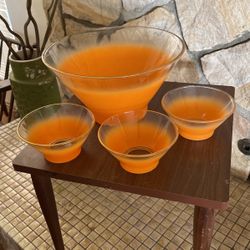Vintage Orange Frosted blendo 50s 60s 1960s 1950s Mid Century