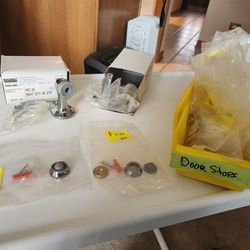 45 - Brand New  1" DOOR STOPS  & 2- New Heavy Duty Door Stops  $1 ea  or $35 for all