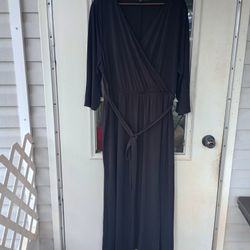 LANE BRYANT Black Faux Wrap Maxi Dress Size 22/24