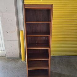 Vintage full oak colored wood bookcase