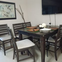  Dining Table Bench And  Chairs 