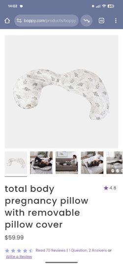 Boppy Total Body Pregnancy Pillow with Removable Pillow Cover