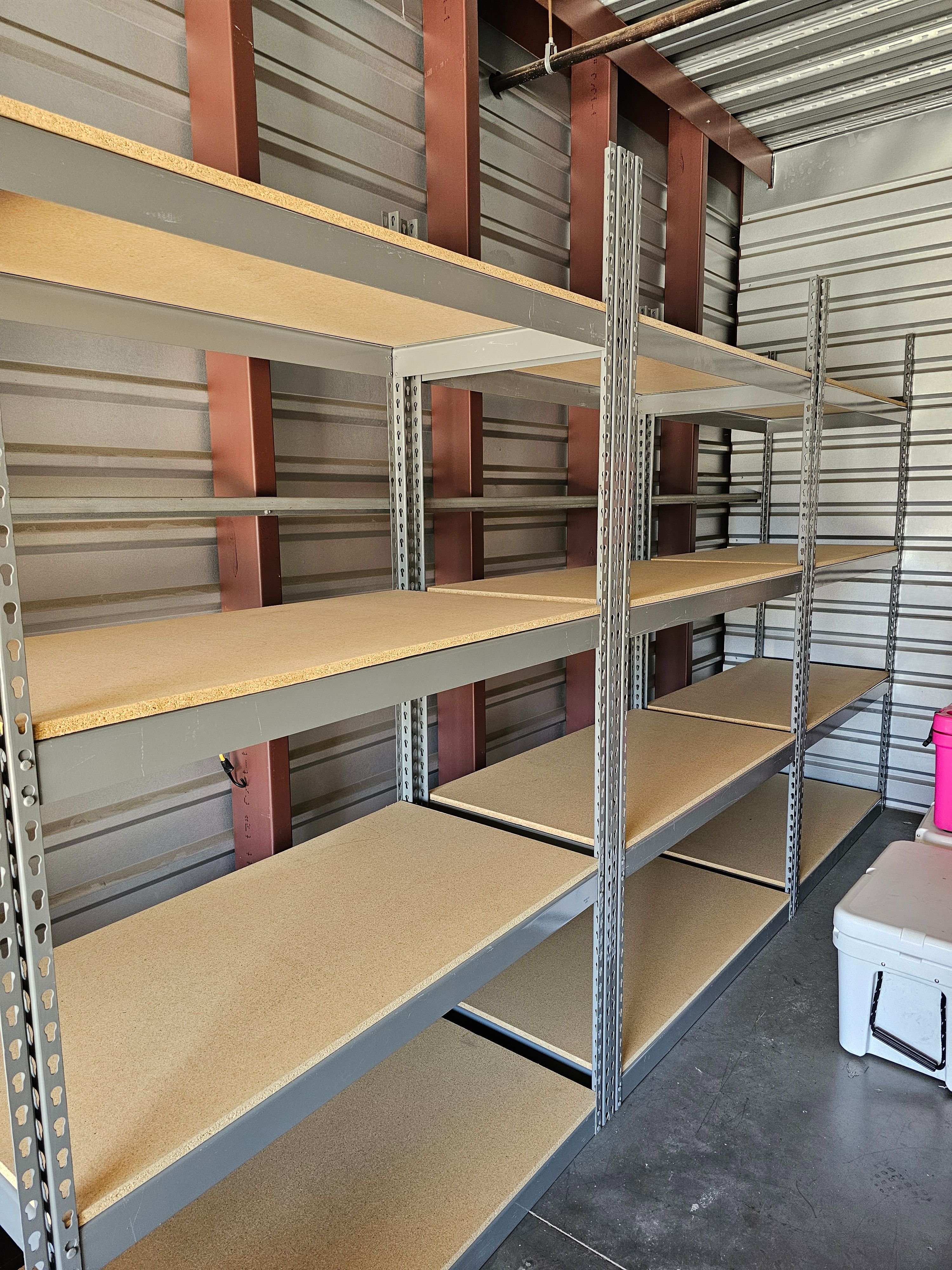 4 Tier Shelving 48 in W x 24 in D American Made Used Heavy Duty Steel Boltless Storage Rack Delivery Available