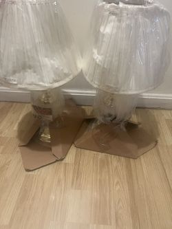 Two Beige’s Lamps With Beige Shades