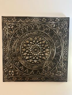 36" x 36" Bronze Metal Mandala Wall Art Panel
