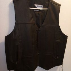 Men's Leather Biker Vest 