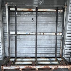 Steel “L” Glass Transport Rack 86”x30”x84” w/ Rubber Bumpers - Single 