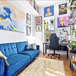 80” Convertible Velvet Sofa Bed 