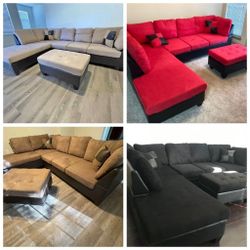 Brand New Sectional & Ottoman Available in Different Colors!!