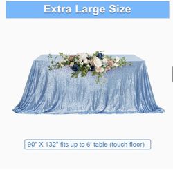 Baby Blue Sequin Tablecloth