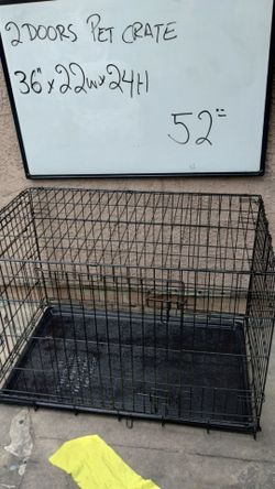 2-Door Wire Pet Crate 36x22x24
