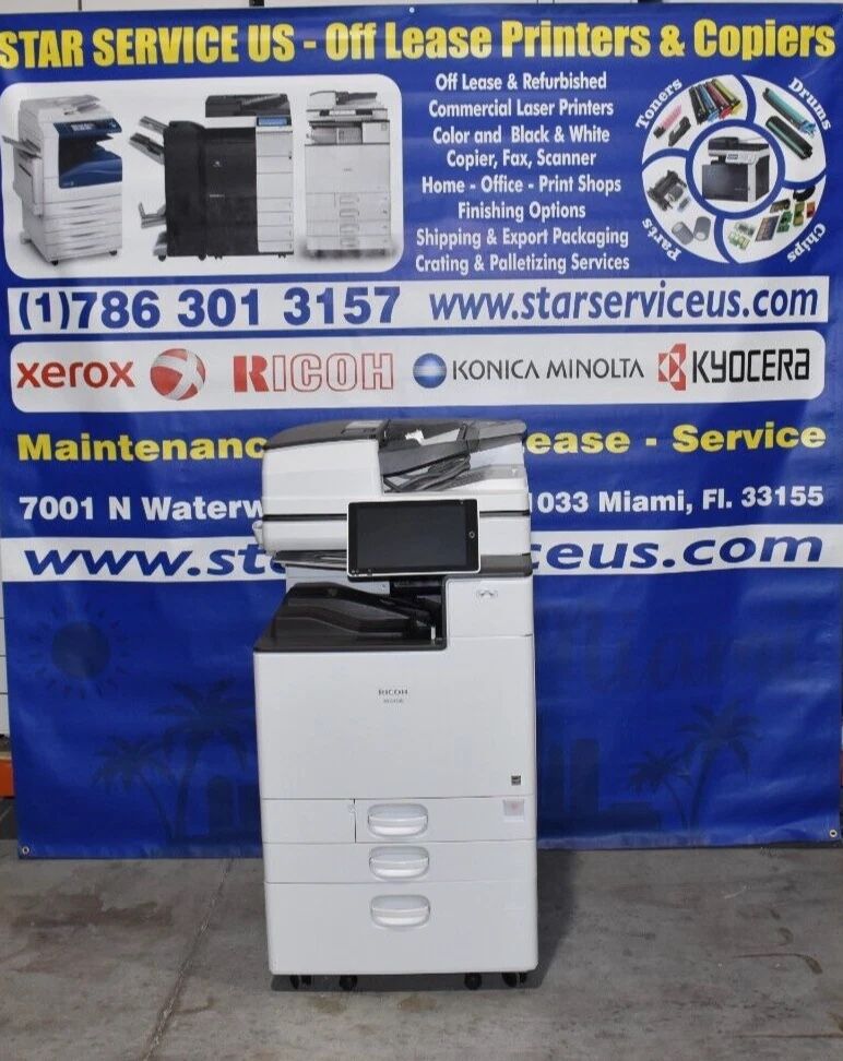Ricoh IMC4500 Multifunctional Office Color Printer / Copier / Scanner, Low Mete