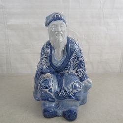 Japanese Kutani Porcelain Jurojin Scholar Vintage Figurine Fitz & Floyd 11"


