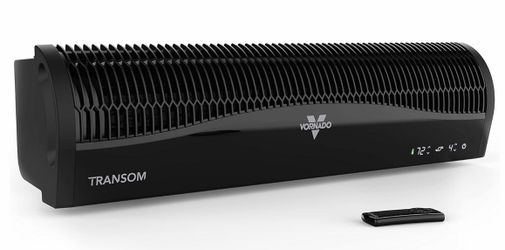 Vornado TRANSOM Window Fan with 4 Speeds, Remote Control, Reversible Exhaust Mode, Weather Resistant Case, Black, Whole Room