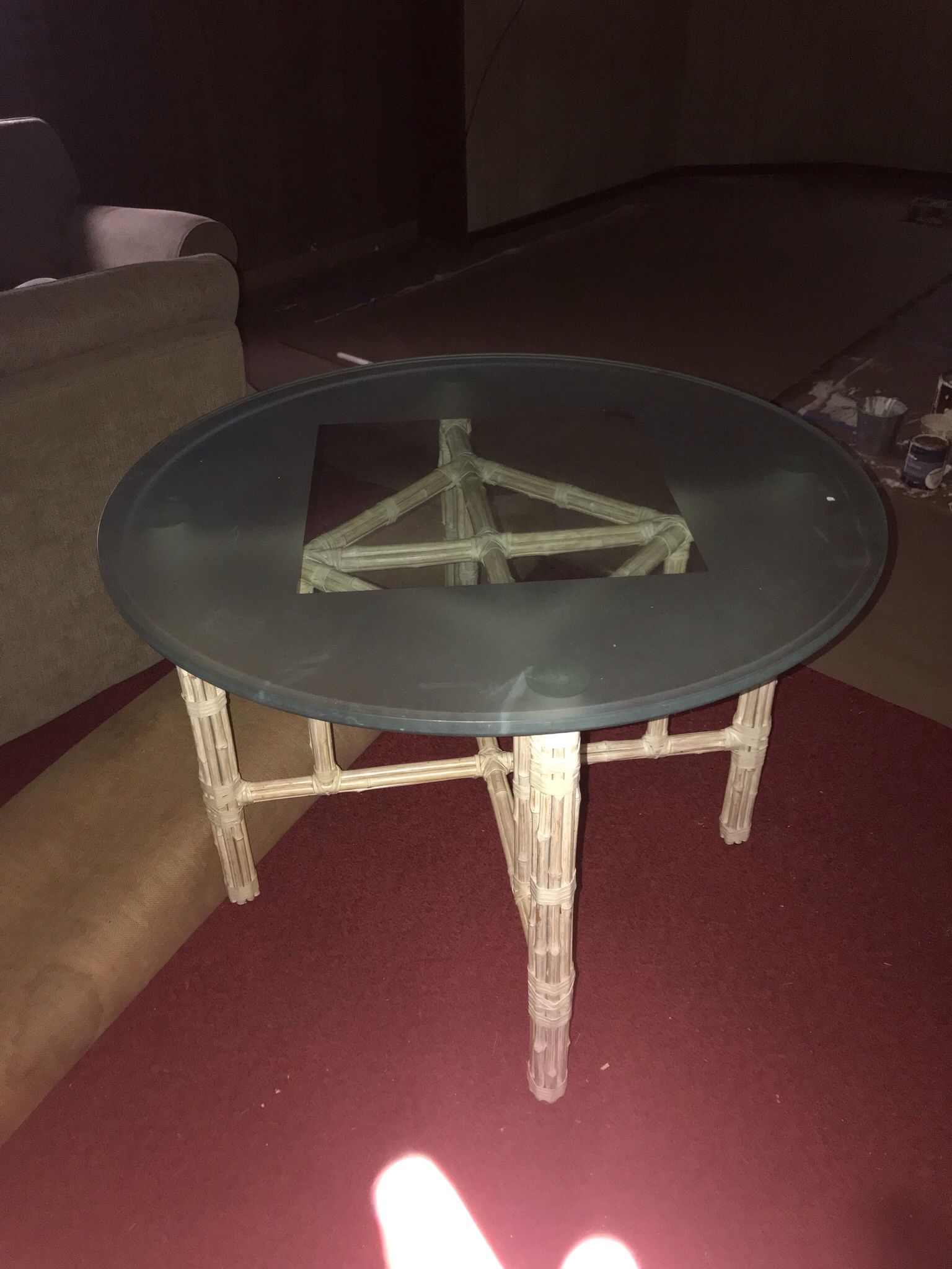 McGuire Glass Table And 4 Chairs