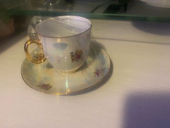 Nice 4pc Vtg Epiag Czech Mother of Pearl Lusterware Tea/Coffee Set