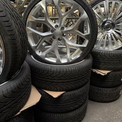 26 Inch Silver Machine Wheels Tires And Sensors